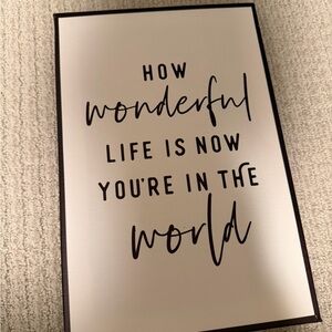 How Wonderful Life Is Now You're In The World Black & White Wall Art